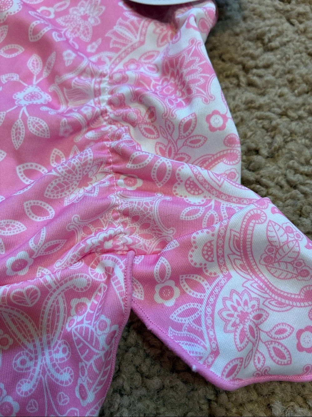 Dog dress Pink Floral Pet Halter Dress with Flower.Size Medium.